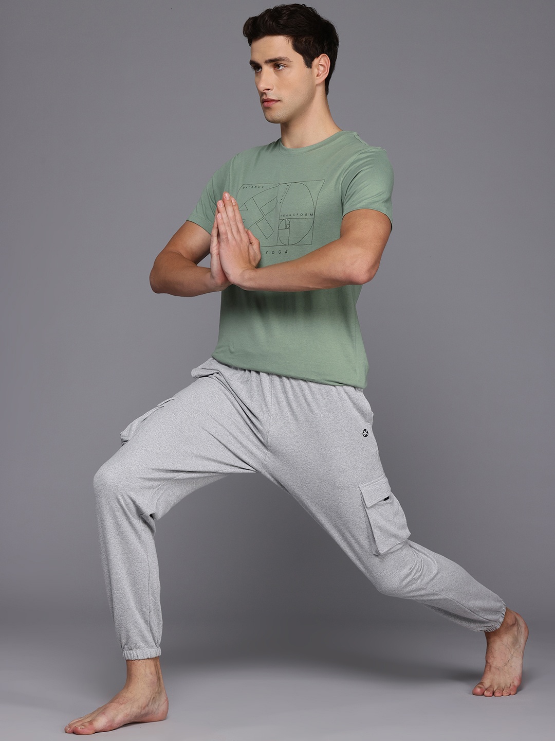 

HRX by Hrithik Roshan Printed Pure Cotton Yoga T-shirt, Green