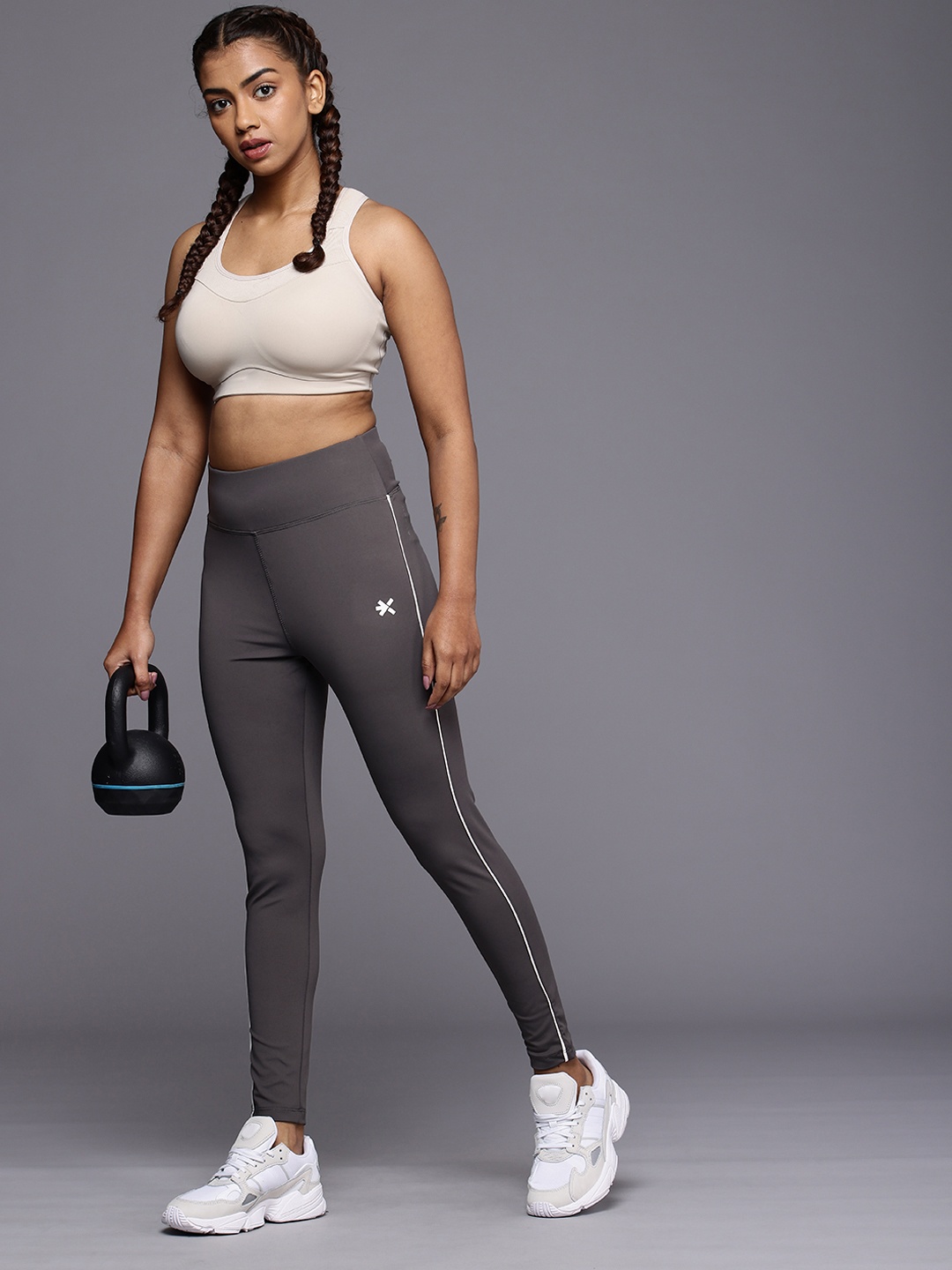 

HRX by Hrithik Roshan Women Rapid-Dry Training Tights, Grey
