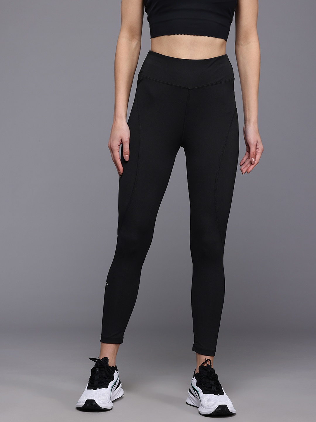 

HRX by Hrithik Roshan Women Brand Logo Printed Rapid Dry Training Tights, Black