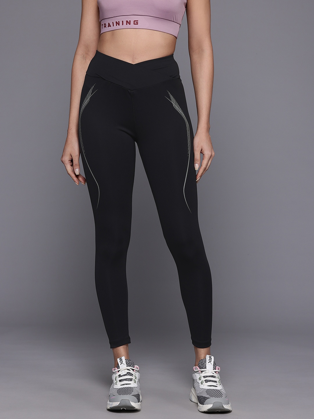 

HRX by Hrithik Roshan Women Rapid-Dry Ankle-Length Training Tights, Black