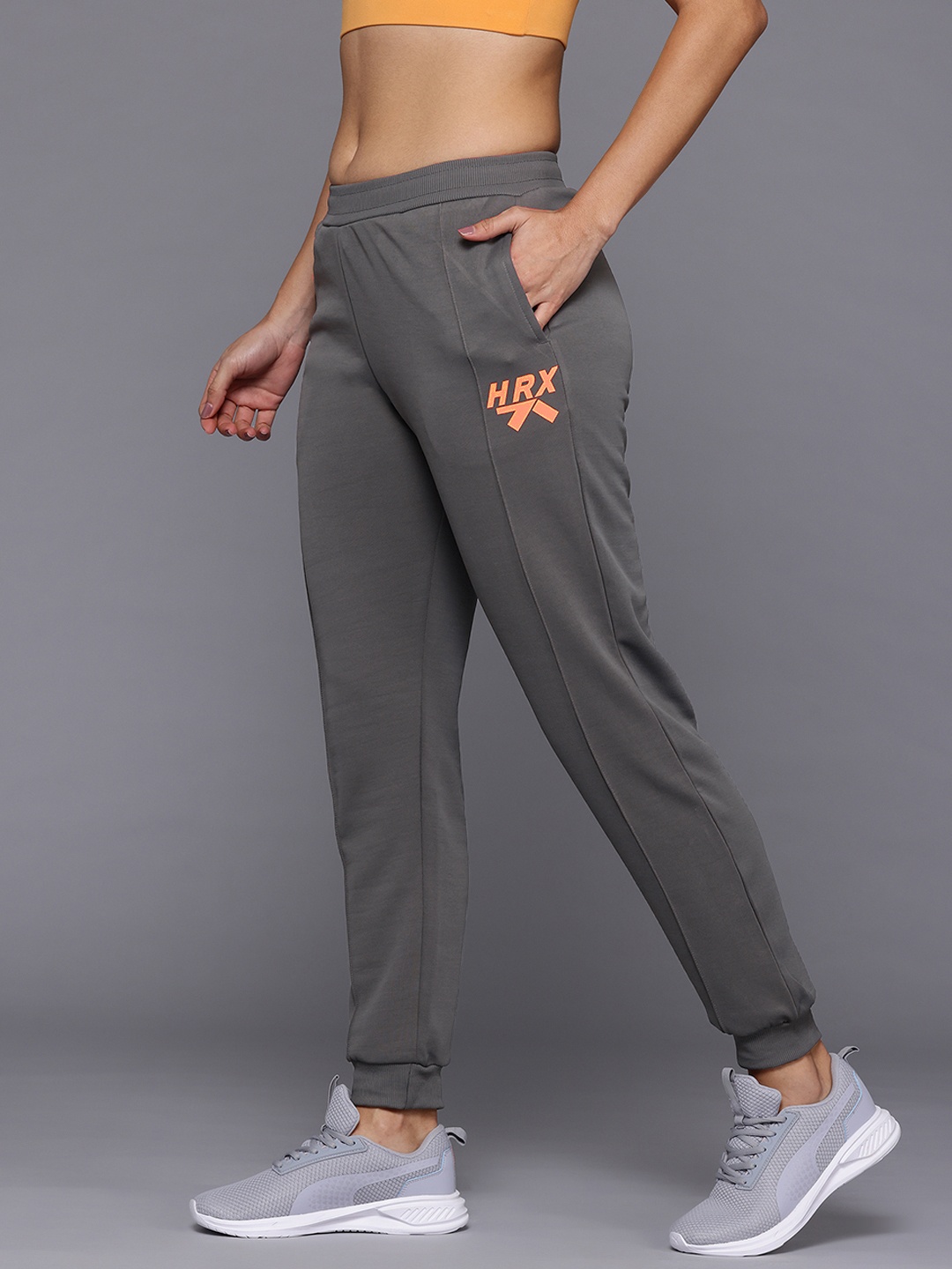 

HRX by Hrithik Roshan Women Rapid-Dry Training Joggers, Grey