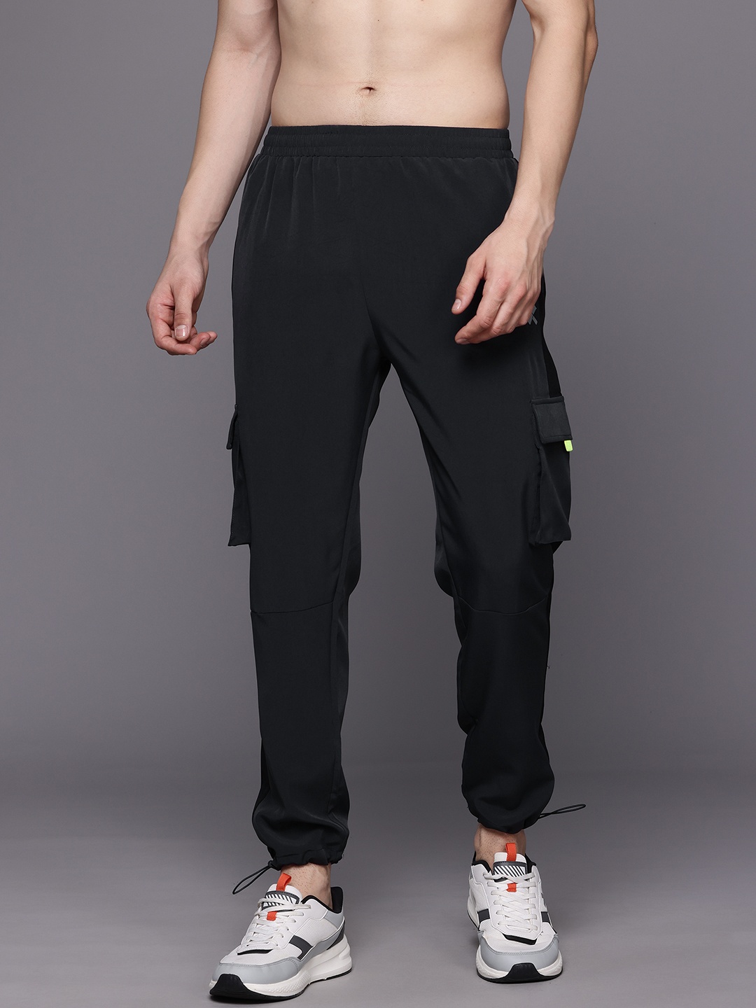 

HRX by Hrithik Roshan Men Striped Detail Training Track Pants, Charcoal