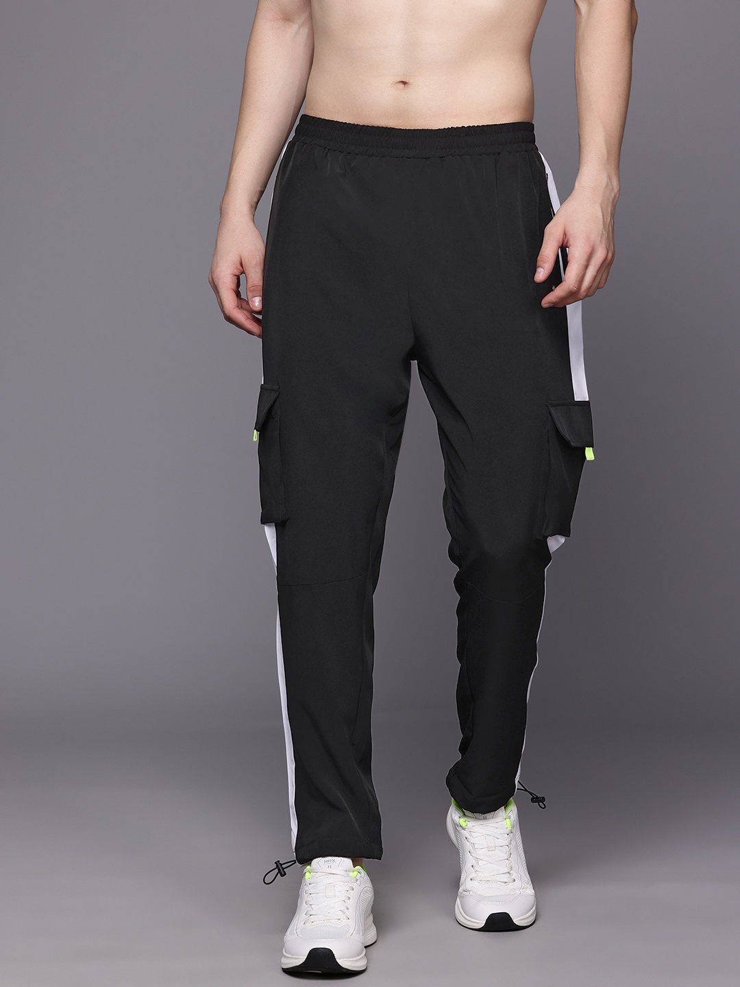 

HRX by Hrithik Roshan Men Rapid-Dry Cargo-Style Training Track Pants, Black