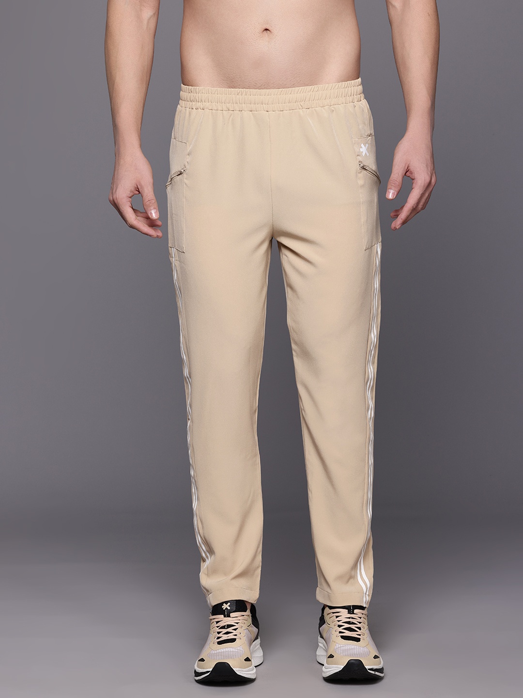 

HRX by Hrithik Roshan Men Rapid-Dry Training Track Pants, Beige