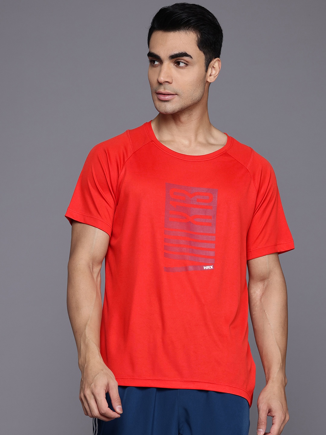 

HRX by Hrithik Roshan Men Typography Printed Rapid-Dry Training T-shirt, Red