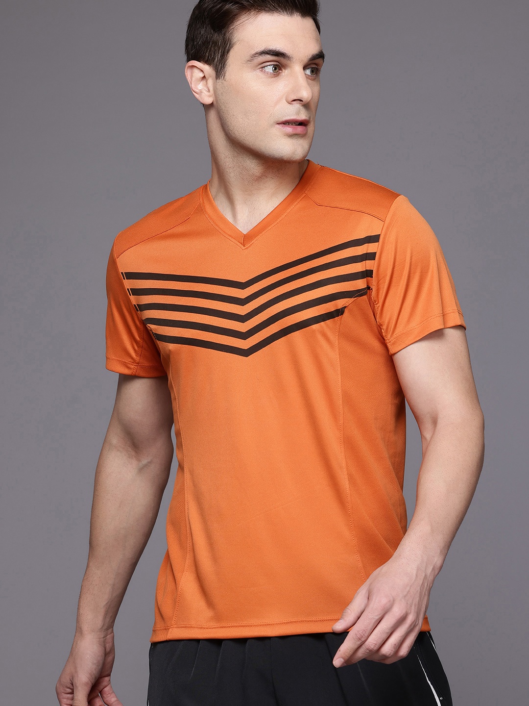 

HRX by Hrithik Roshan Printed Rapid-Dry Training T-shirt, Orange