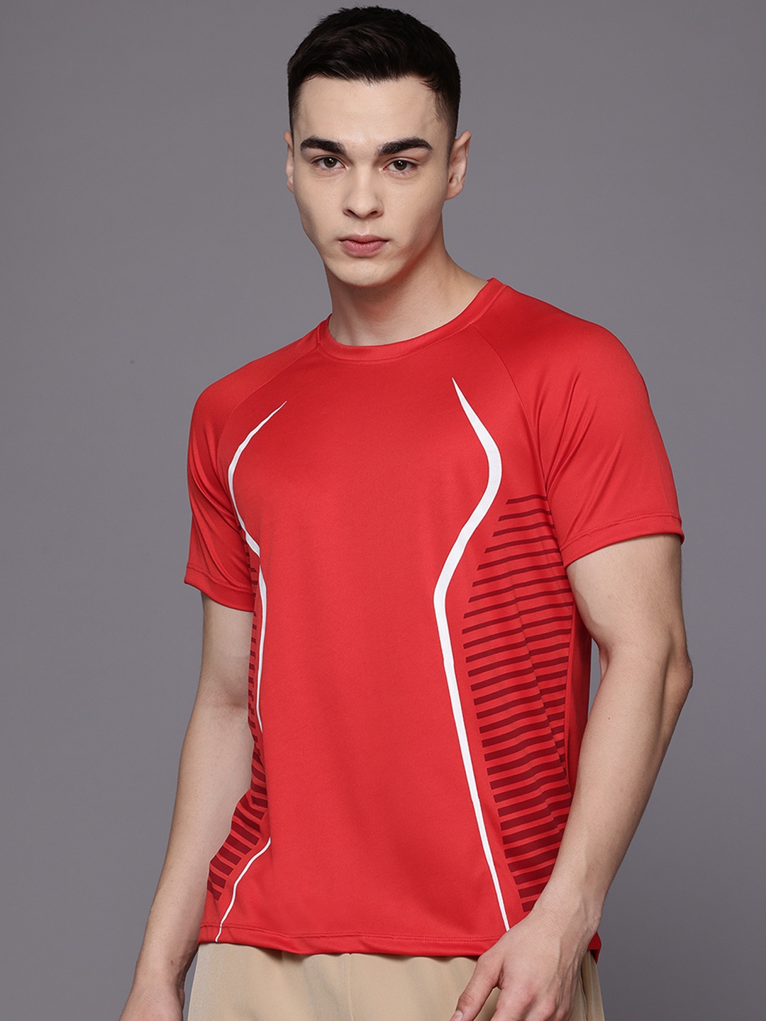 

HRX by Hrithik Roshan Printed Rapid-Dry Training T-shirt, Red