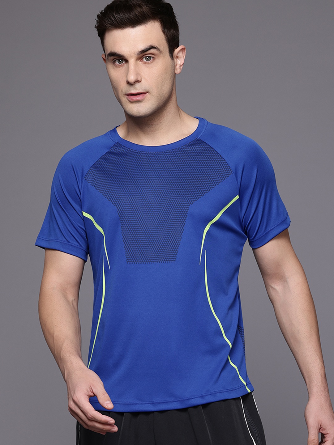 

HRX by Hrithik Roshan Printed Rapid-Dry Training T-shirt, Blue