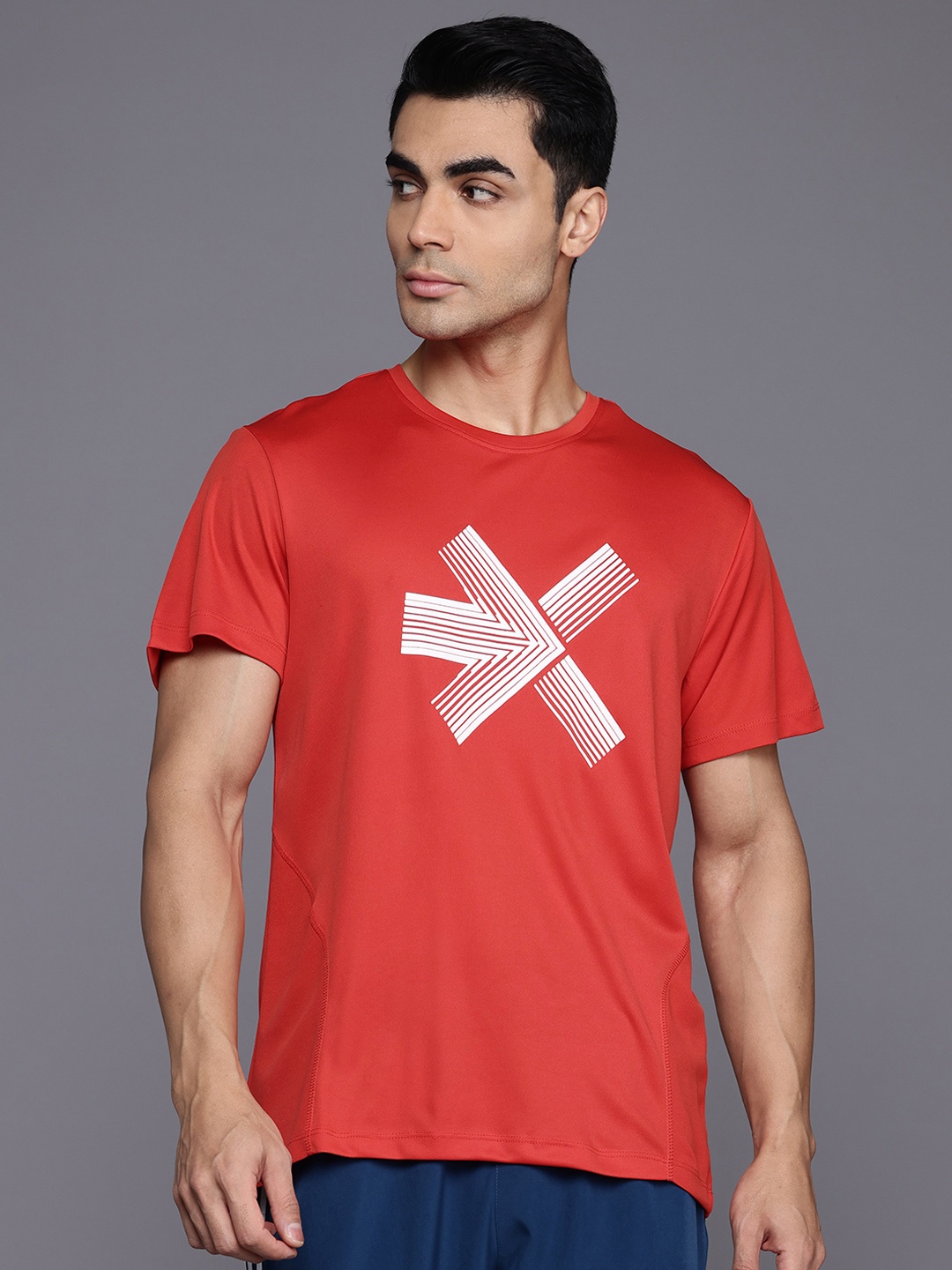 

HRX by Hrithik Roshan Men Brand Logo Printed Rapid-Dry Training T-shirt, Red