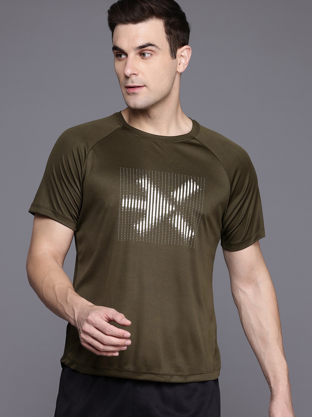 

HRX by Hrithik Roshan Rapid-Dry Training Tshirt, Olive
