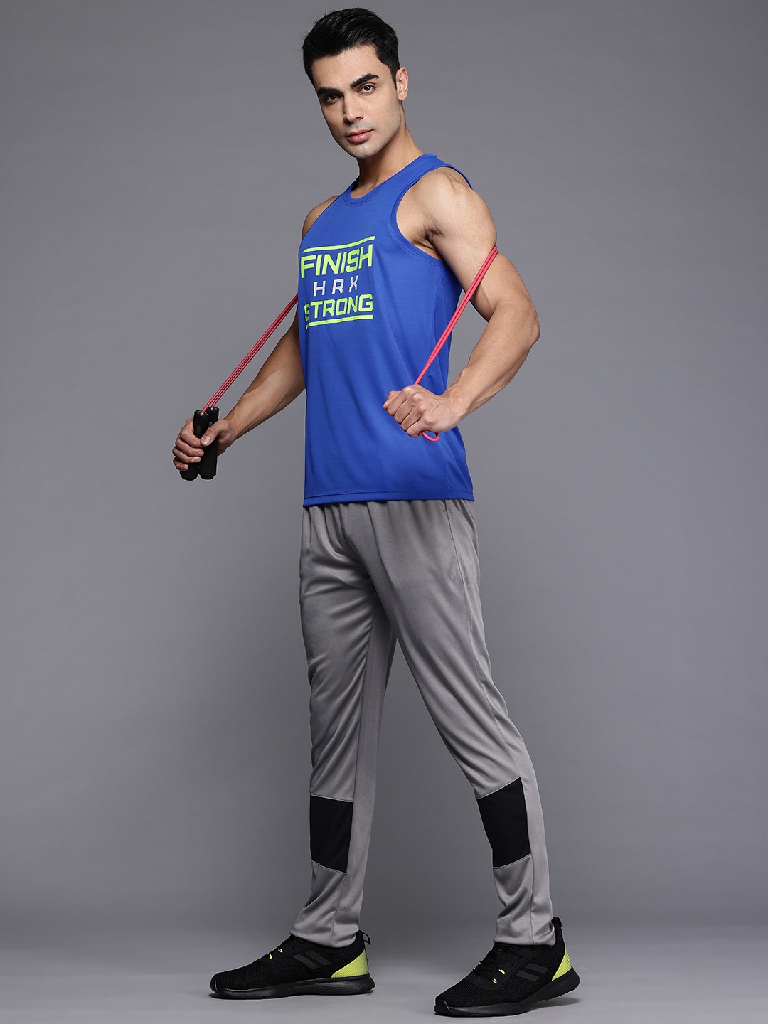 

HRX by Hrithik Roshan Rapid-Dry Sleeveless Training T-shirt, Blue