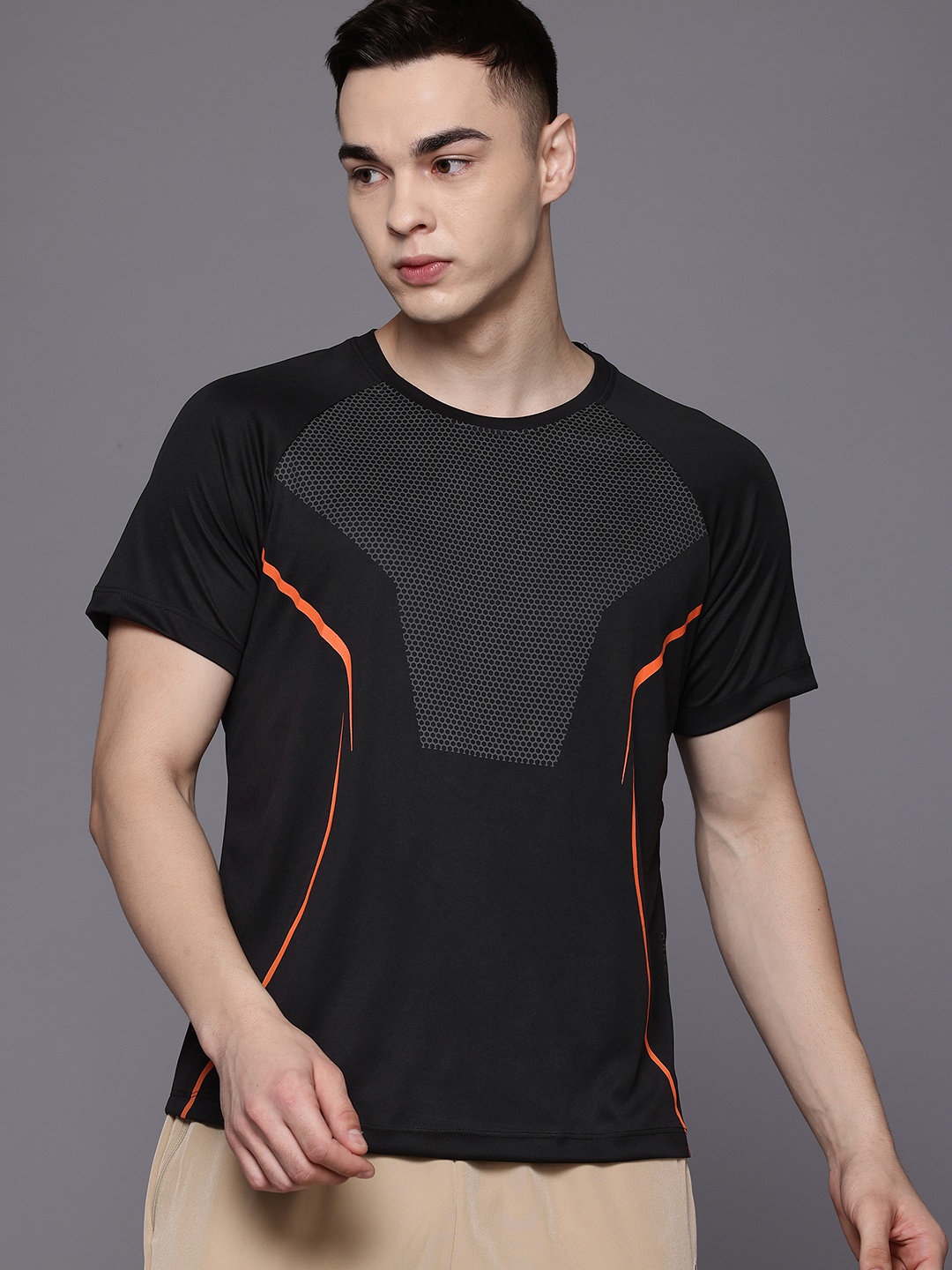 

HRX by Hrithik Roshan Printed Rapid-Dry Training T-shirt, Black