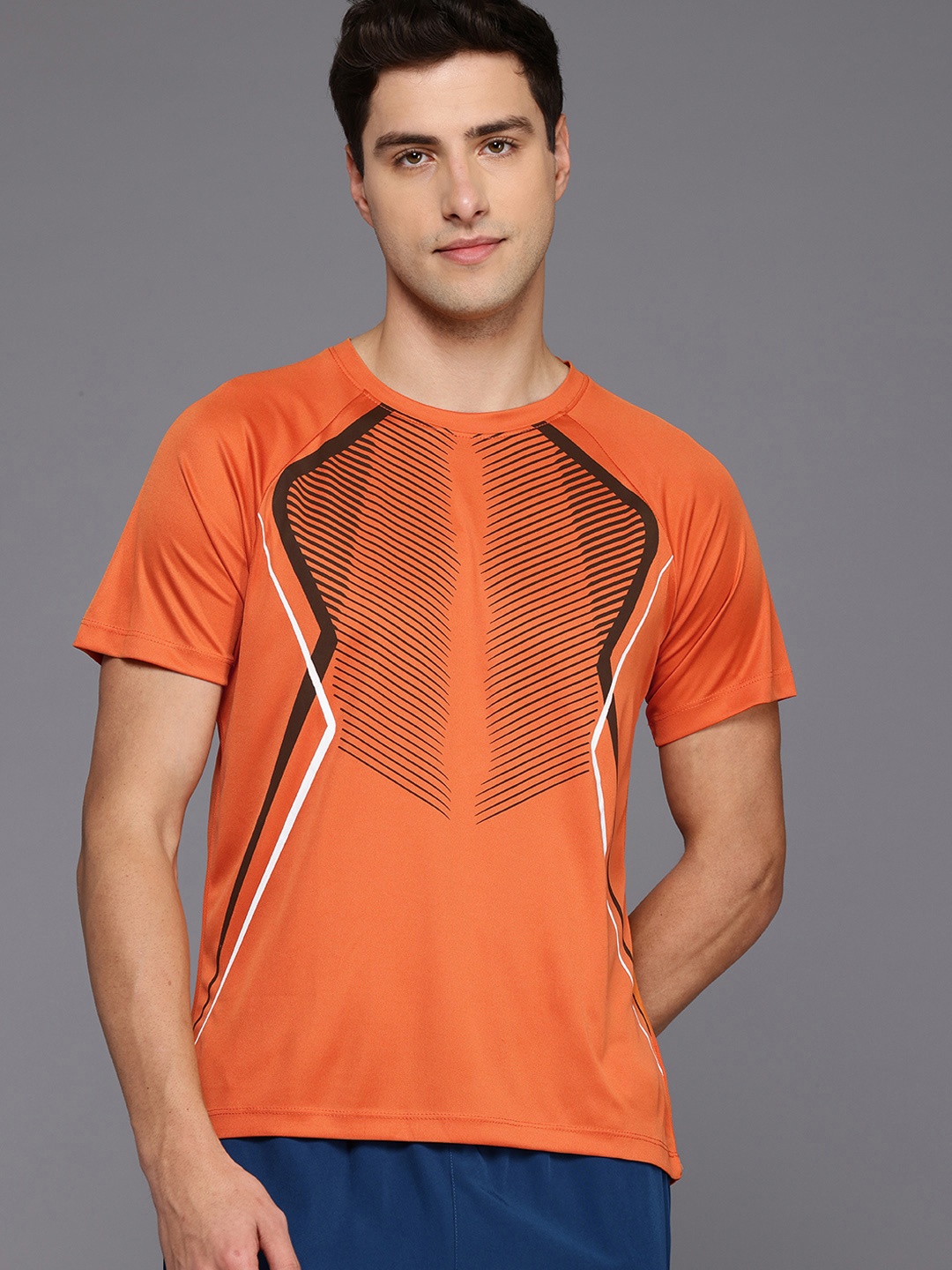 

HRX by Hrithik Roshan Printed Rapid-Dry Training T-shirt, Orange