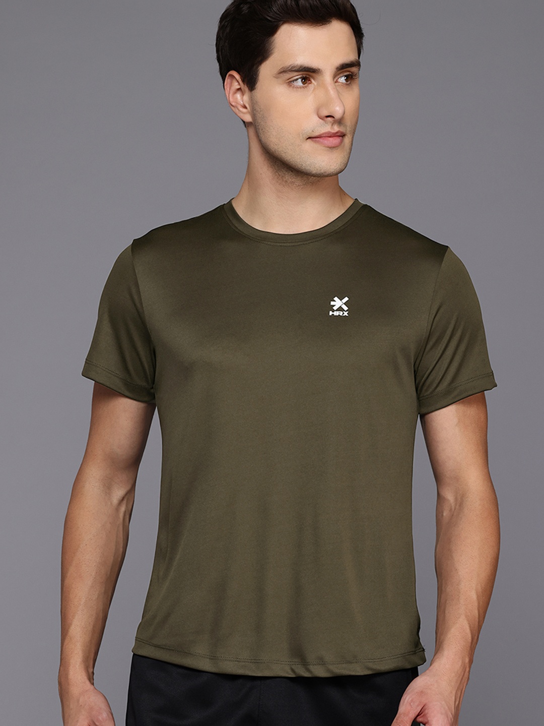 

HRX by Hrithik Roshan Military Inspired Rapid-Dry Training T-shirt, Olive