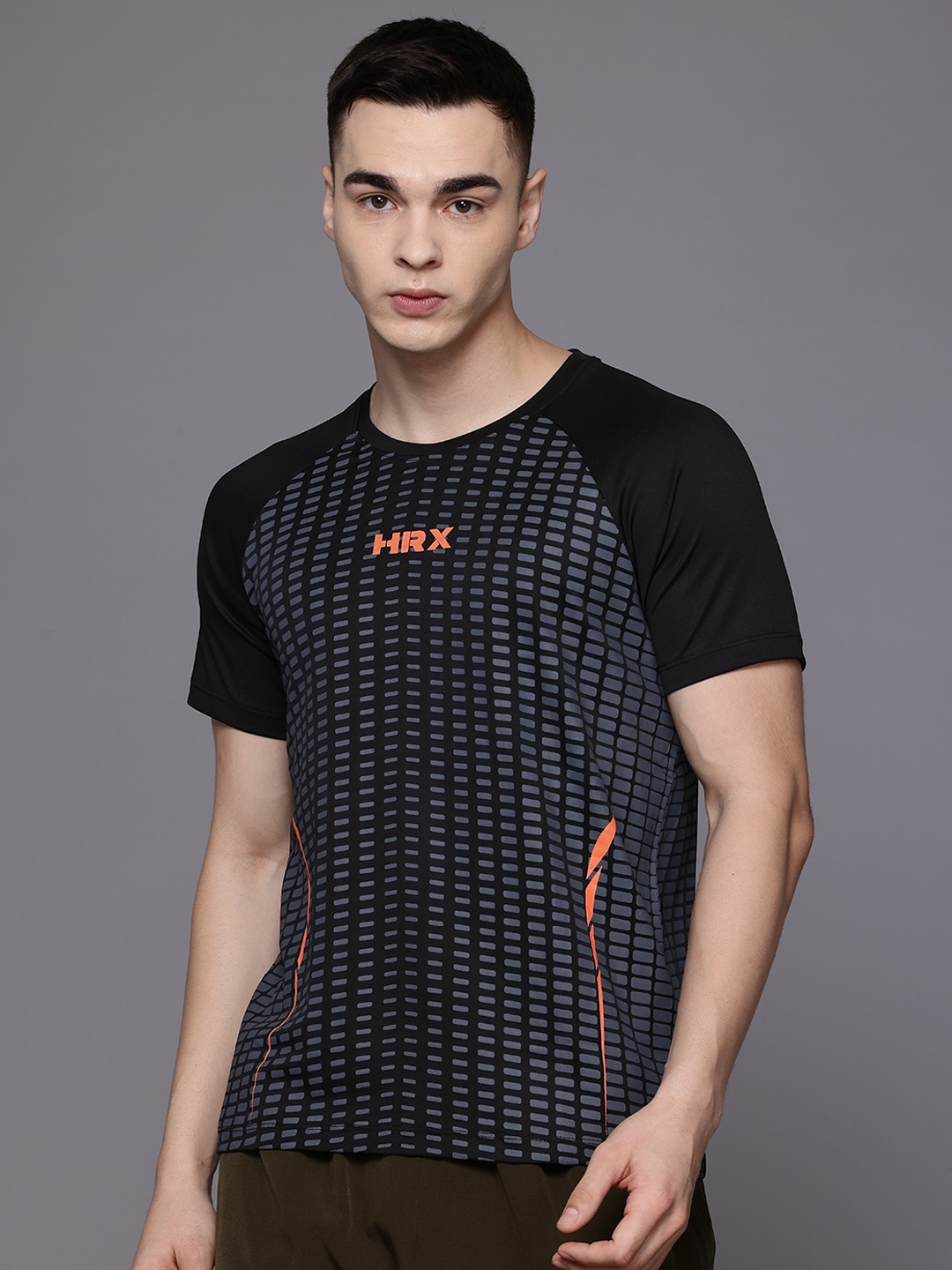 

HRX by Hrithik Roshan Printed Rapid-Dry Training T-shirt, Black