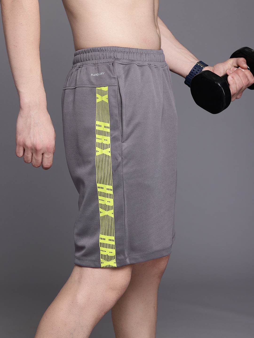 

HRX by Hrithik Roshan Men Rapid-Dry Training Shorts, Grey