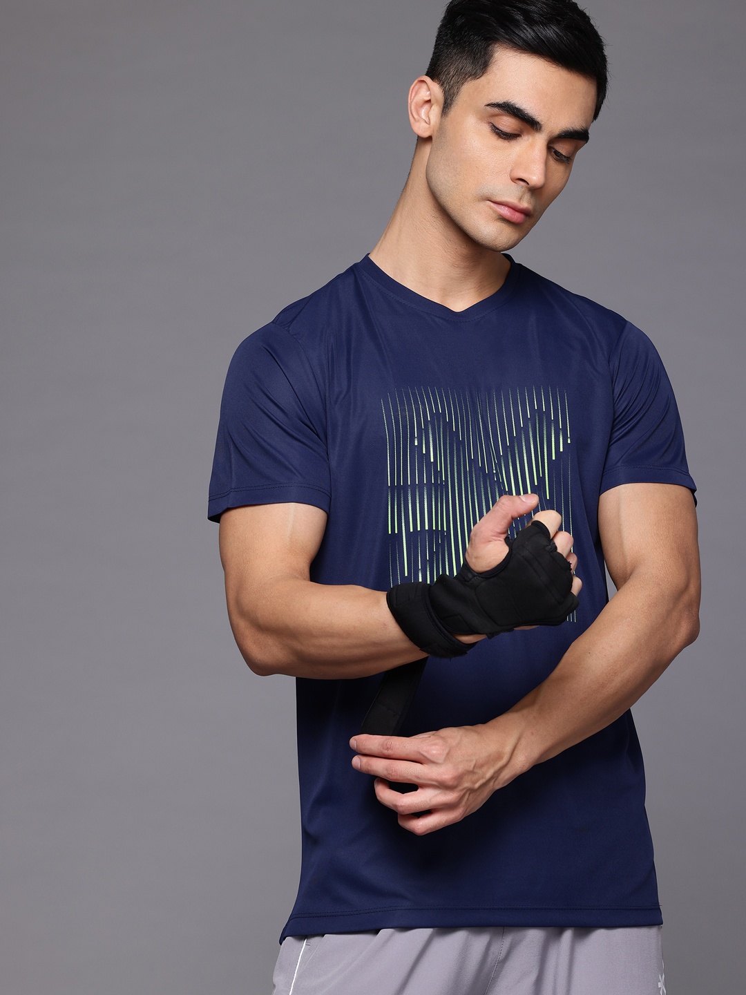 

HRX by Hrithik Roshan Men Brand Logo Printed Rapid-Dry Training T-shirt, Teal