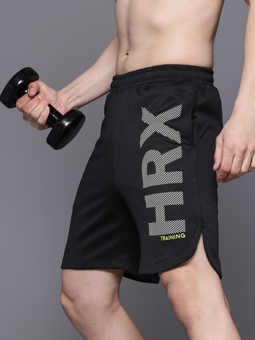 

HRX by Hrithik Roshan Men Typography Print Training Shorts, Black