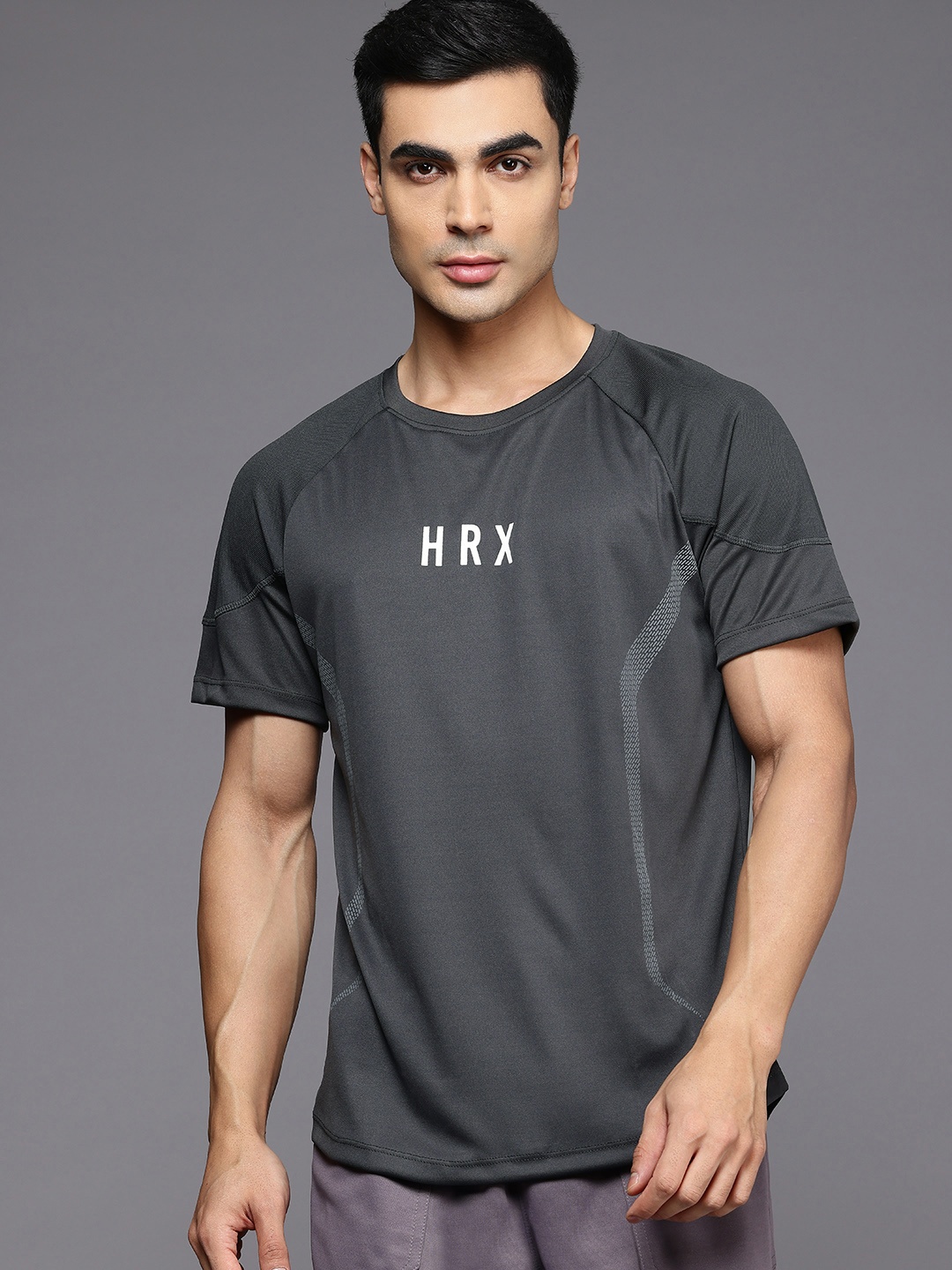 

HRX by Hrithik Roshan Rapid-Dry Training T-shirt, Charcoal