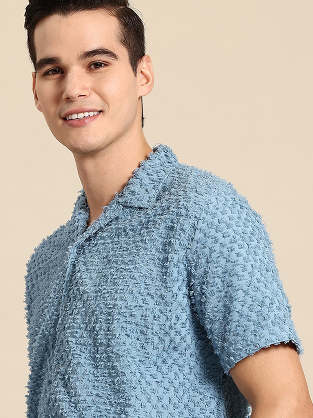 

Mast & Harbour Fuzzy Shirt, Blue