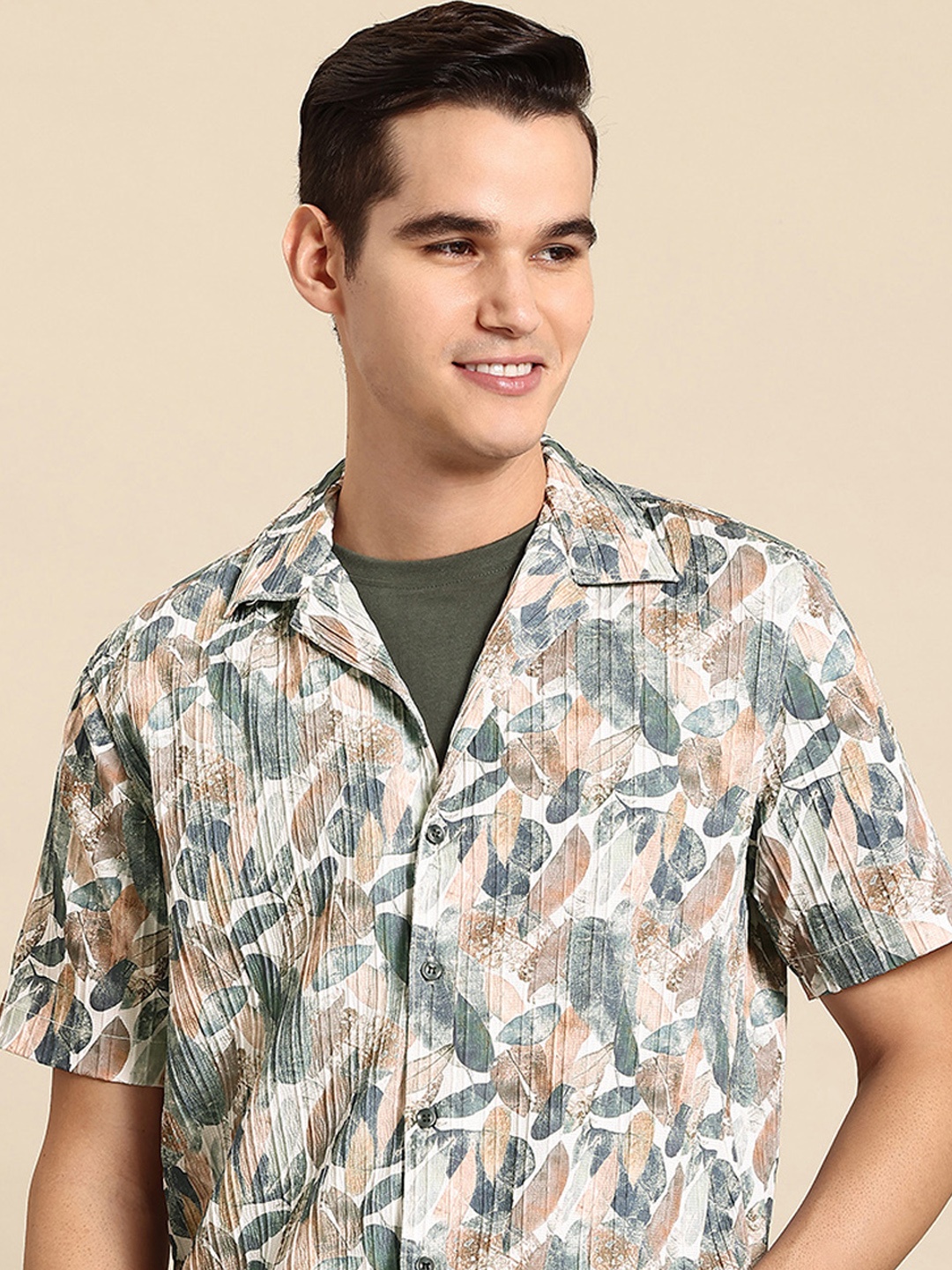 

Mast & Harbour Floral Print Shirt, Green