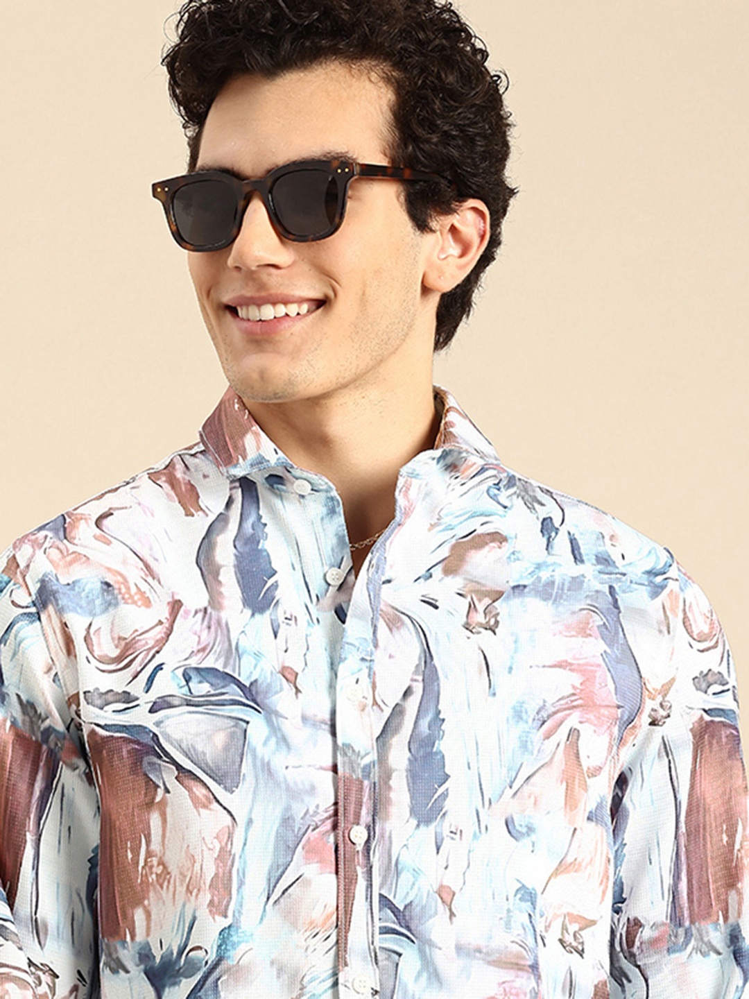 

Mast & Harbour Abstract Printed Textured Casual Shirt, Multi