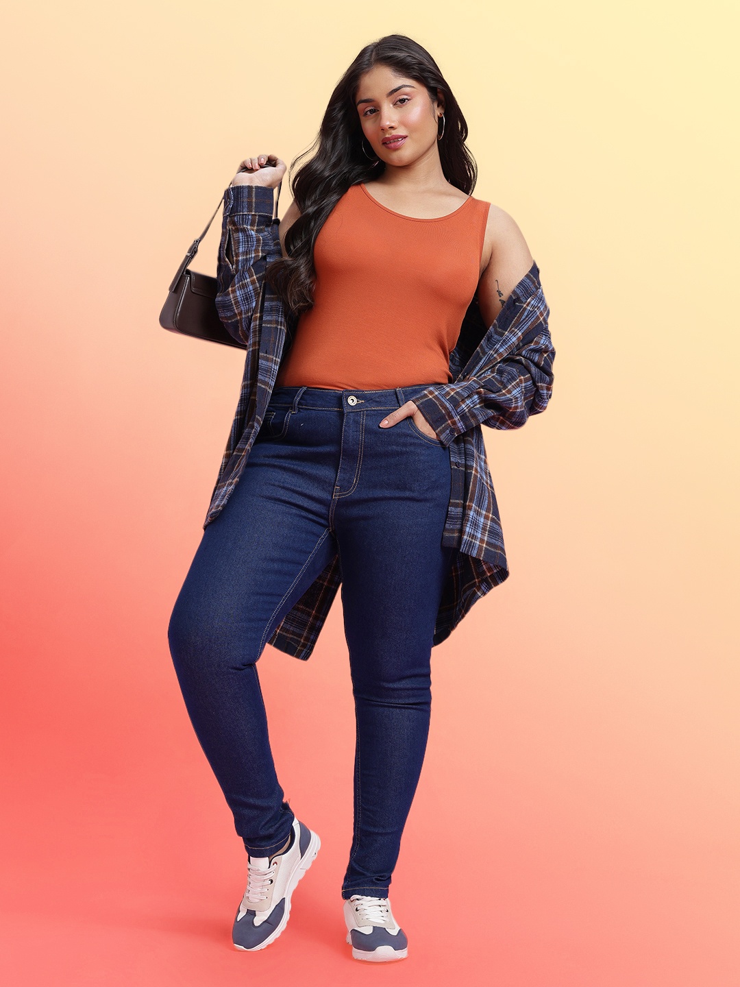 

DressBerry Curve Women Plus Size Skinny Fit Jeans, Blue