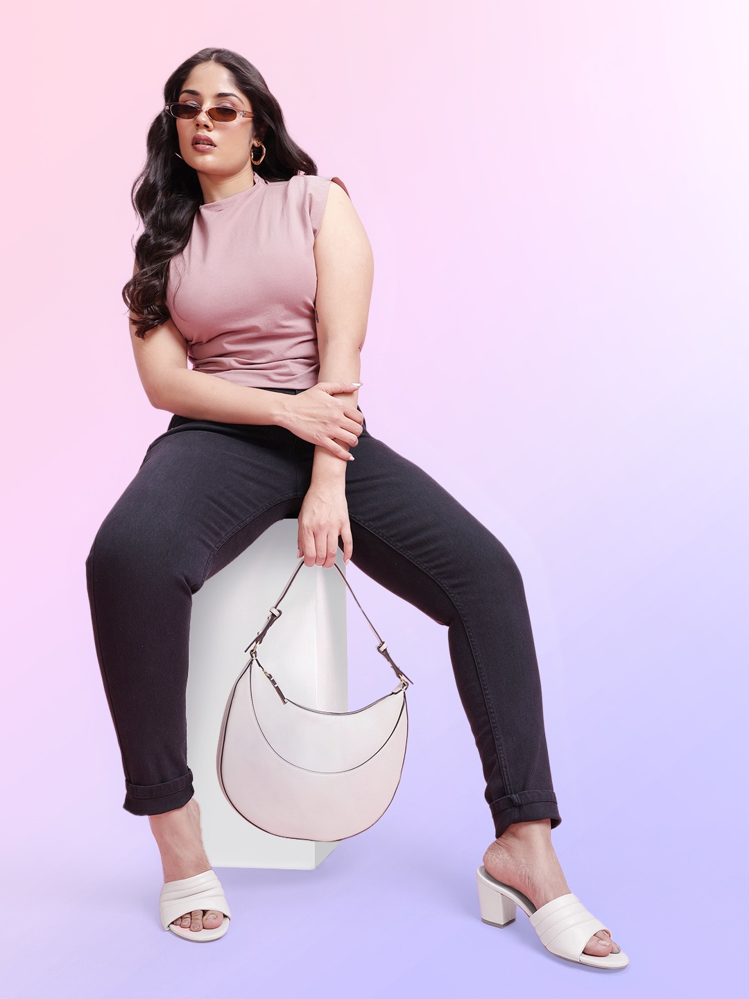 

DressBerry Curve Plus Size Women Skinny Fit Stretchable Jeans, Black