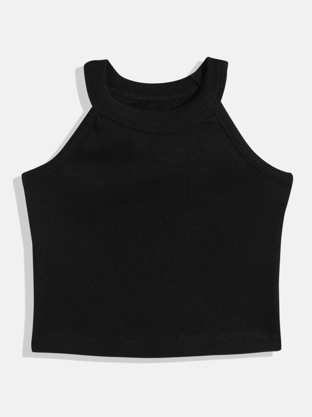 

makemyfab Halter Neck Top, Black