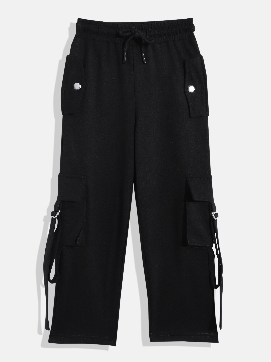 

makemyfab Girls Cargo Trousers, Black