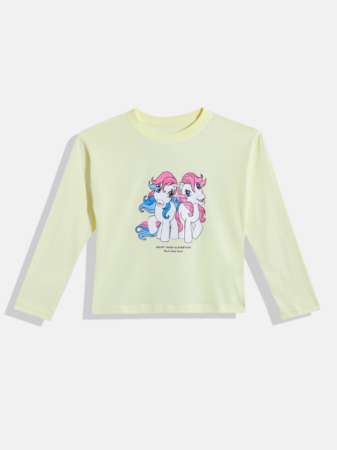 

makemyfab Girls Graphic Printed T-shirt, Yellow