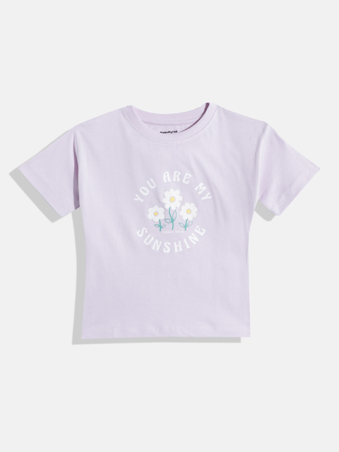 

makemyfab Girls Graphic Printed T-shirt, Lavender
