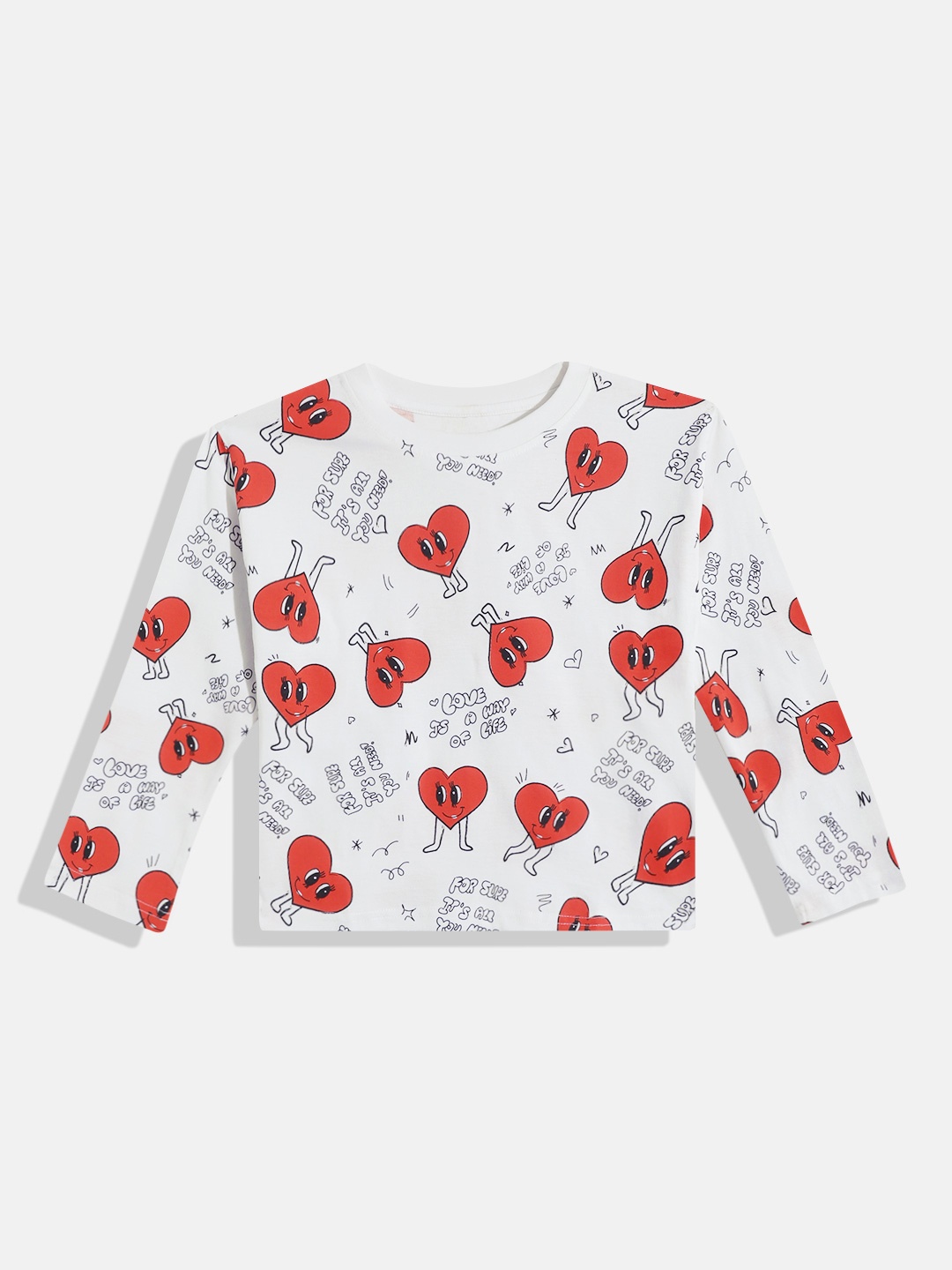 

makemyfab Girls Conversational Printed T-shirt, White