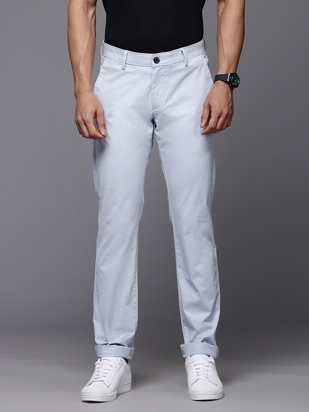 

Allen Solly Men Smart Casual Slim Fit Chinos, Blue