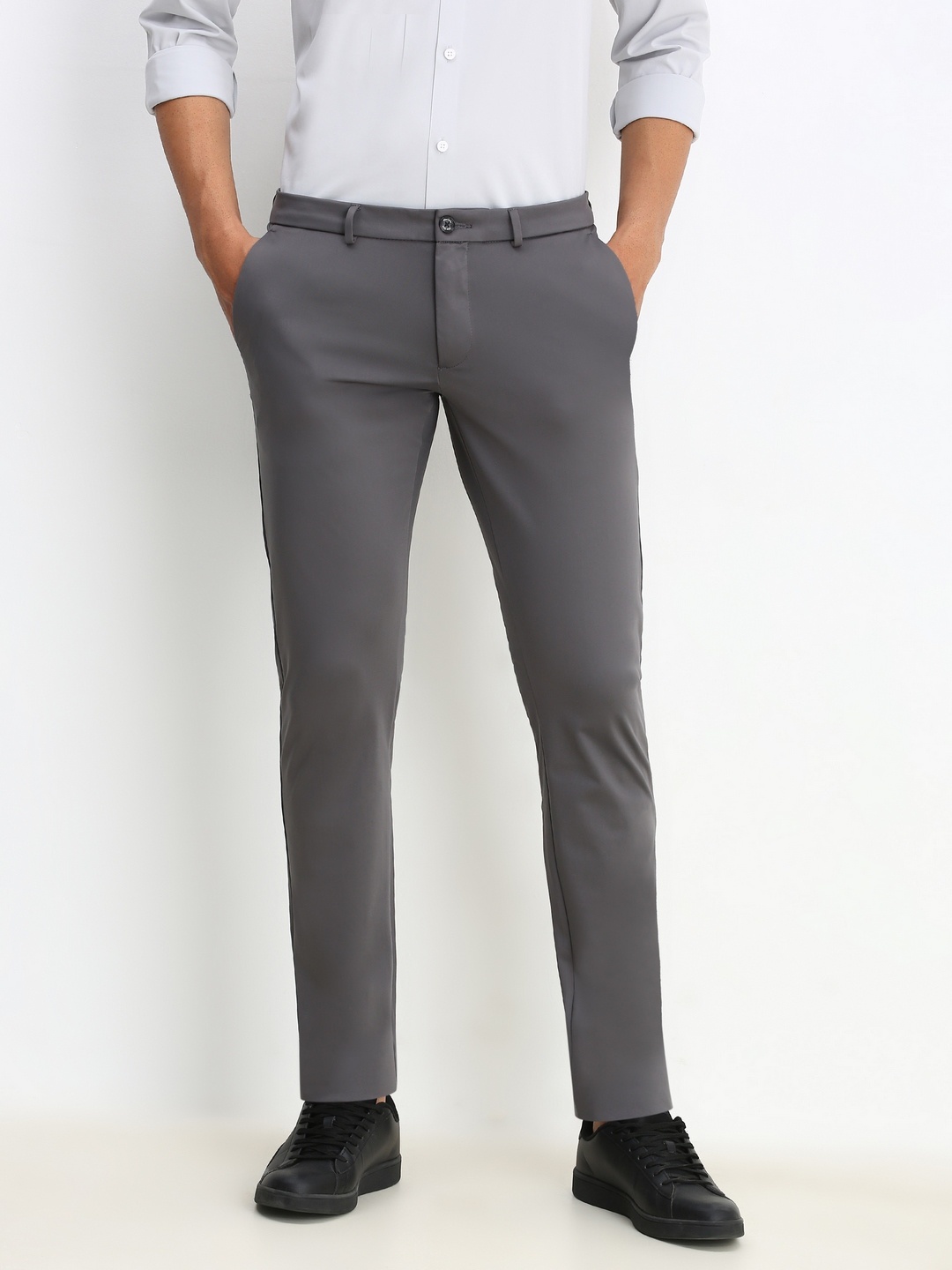 

Allen Solly Men Slim Fit Trousers, Grey