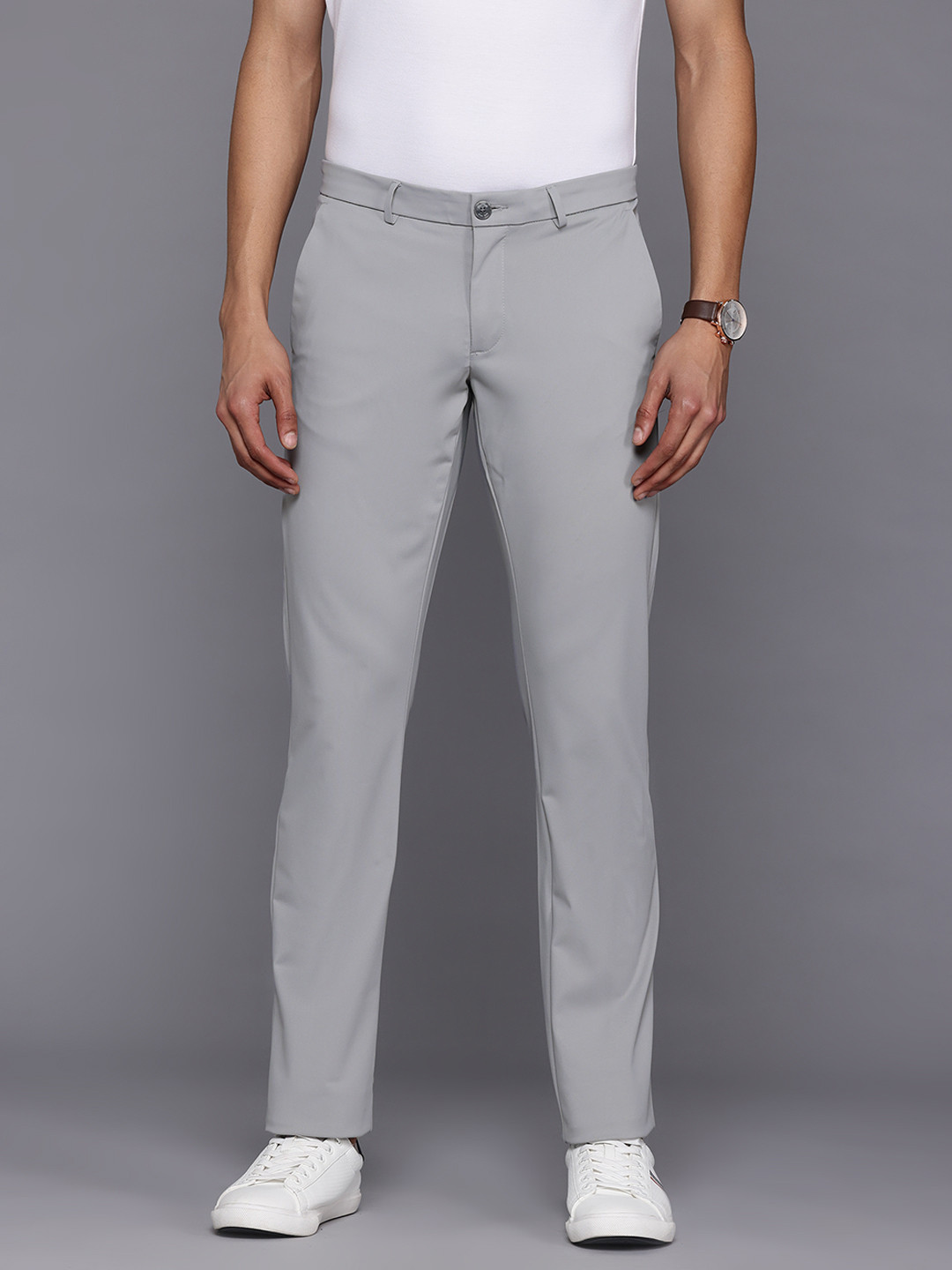 

Allen Solly Men Slim Fit Trousers, Grey