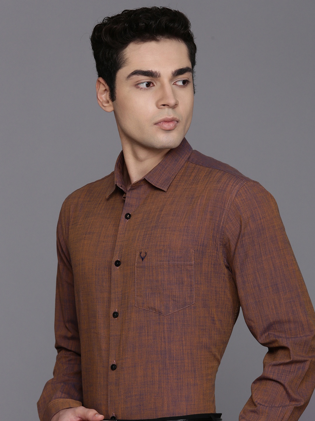 

Allen Solly Pure Cotton Classic fit Formal Shirt, Brown