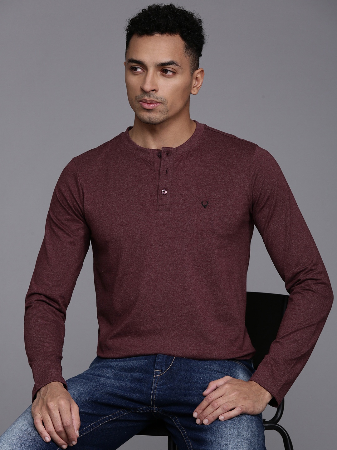 

Allen Solly Henley Neck Slim Fit T-shirt, Burgundy