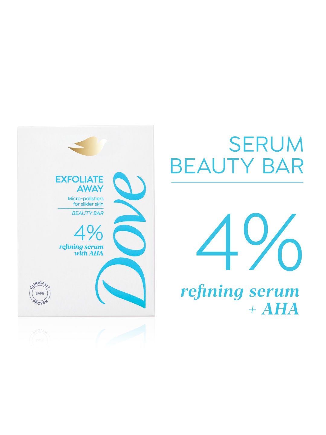 

Dove 4% Refining Serum + AHA Exfoliate Away Serum Beauty Bar - 125g, White