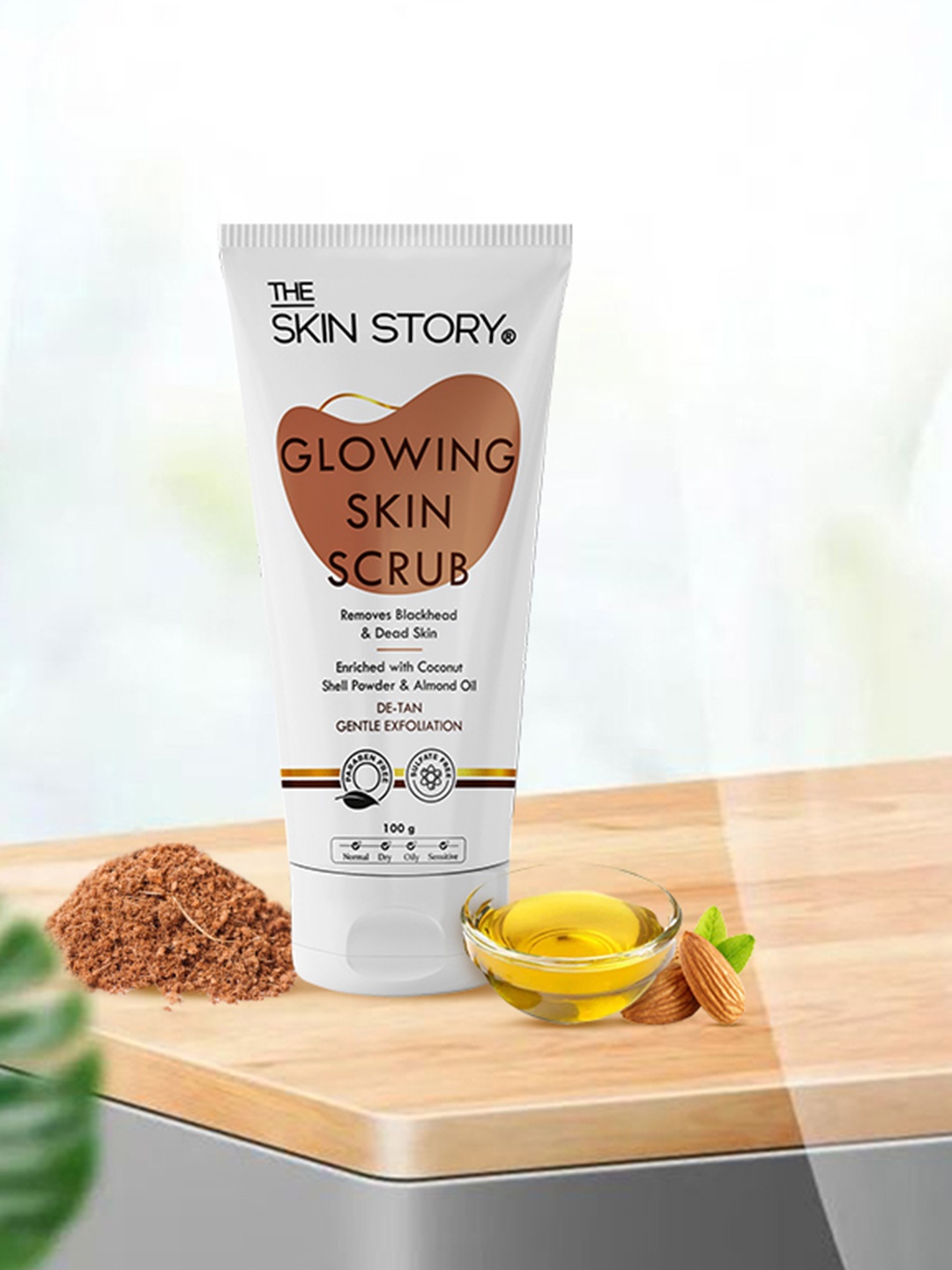 

THE SKIN STORY Glowing Skin Scrub For Tan & Hydrating - 100g, White