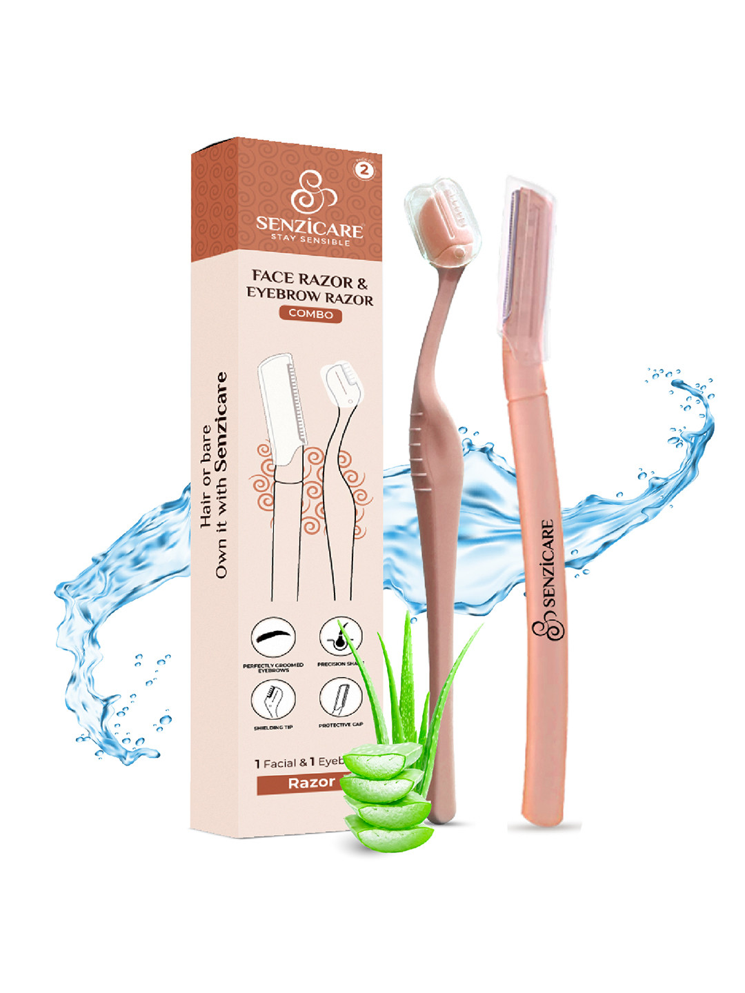 

Senzicare Women Instant Hair Removal Face & Eyebrow Razor, Pink