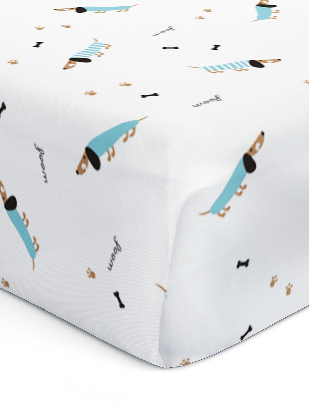 

The White Cradle Blue & White Printed 120 TC Cotton Crib Bedsheet