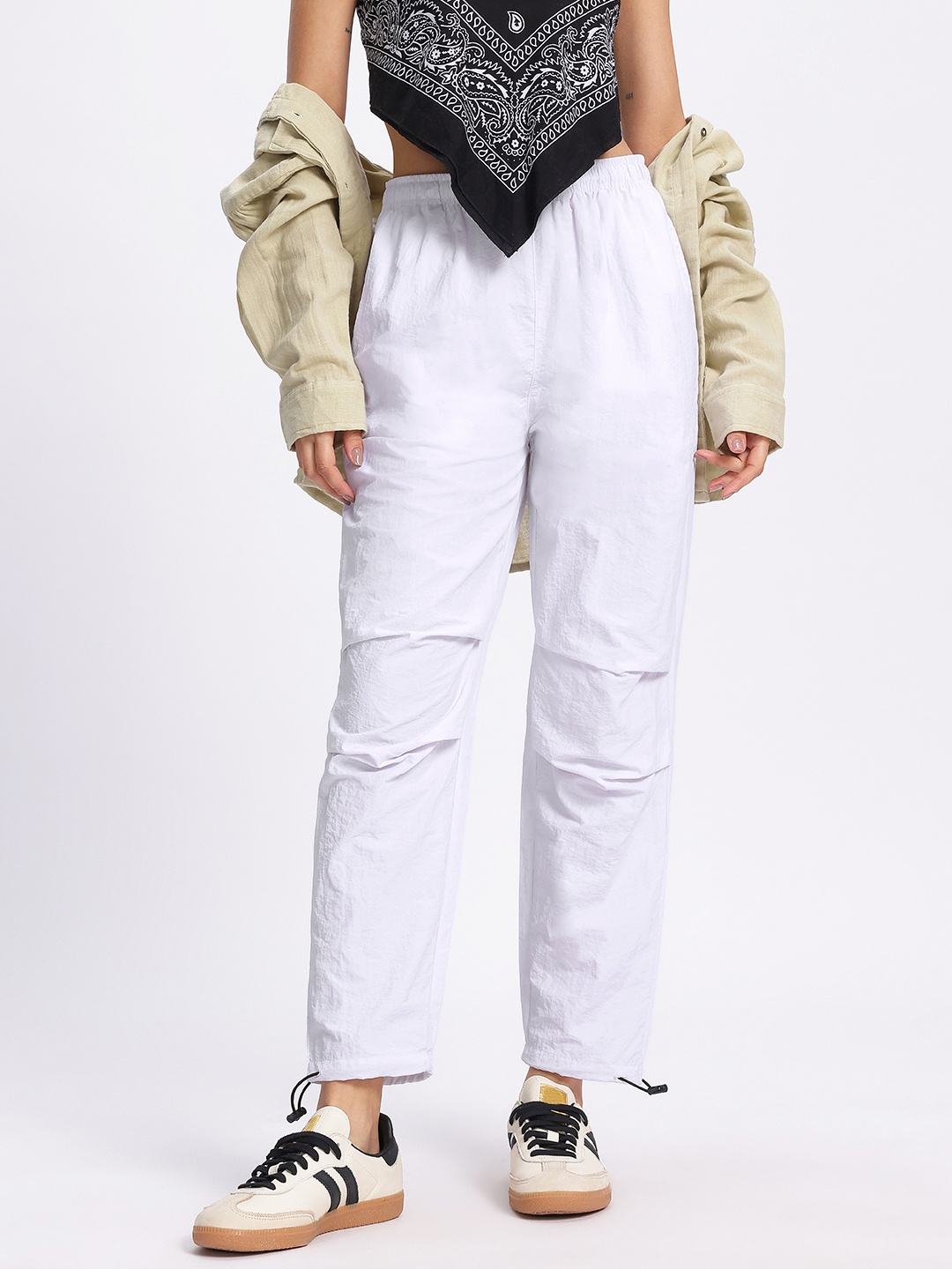 

DressBerry Women Toggled Edge Track Pants, White