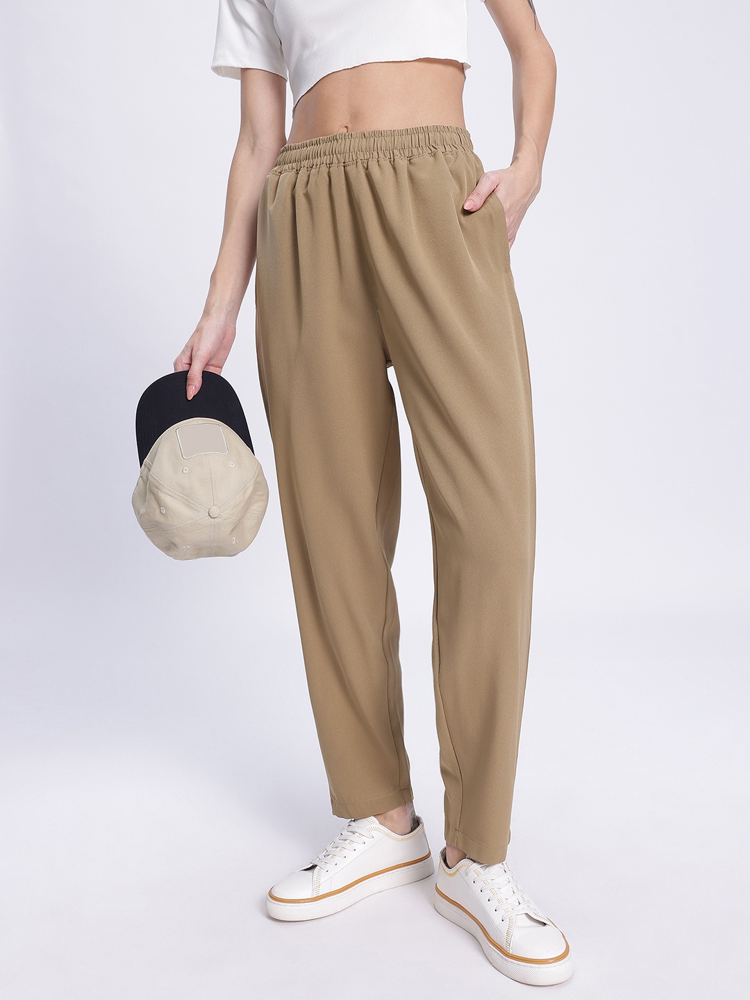 

DressBerry Comfy Cool Track Pants, Beige