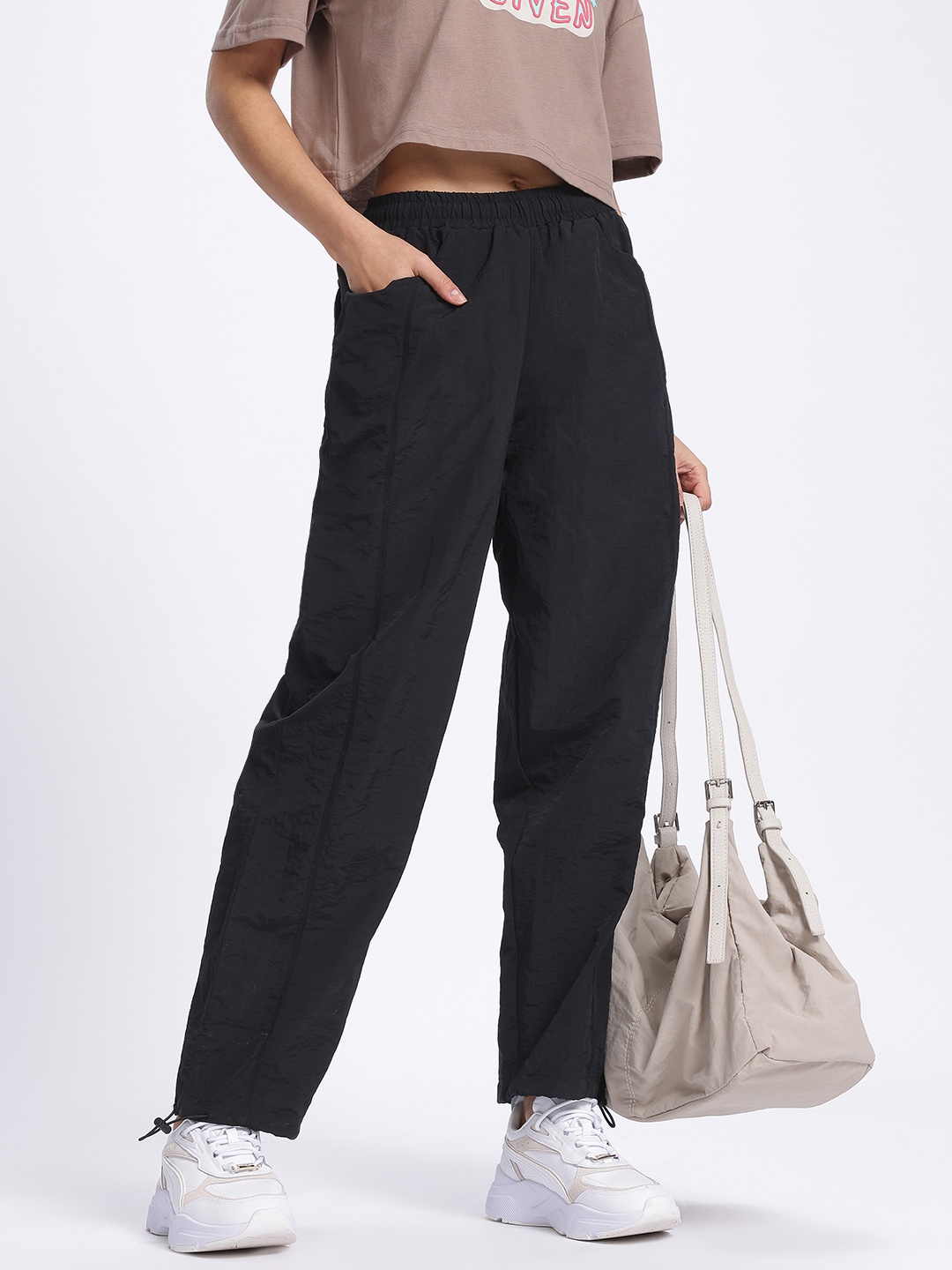 

DressBerry Women Comfy Luxe Track Pants, Black