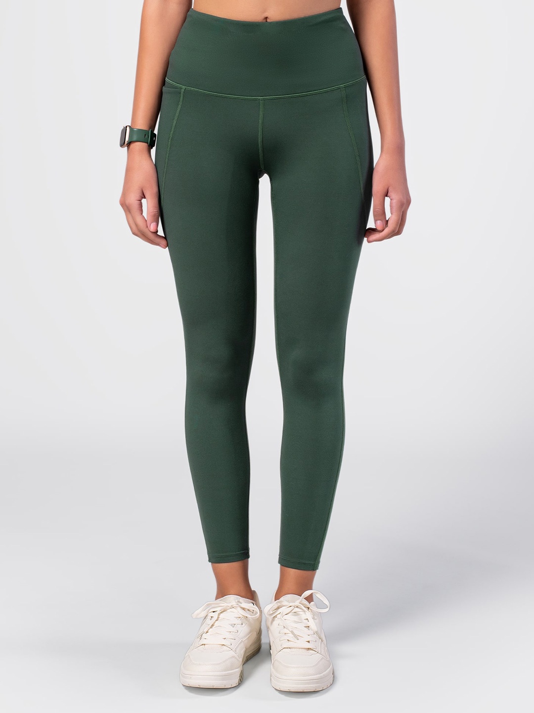 

Flexnest Women High Waist Gym Tights, Olive