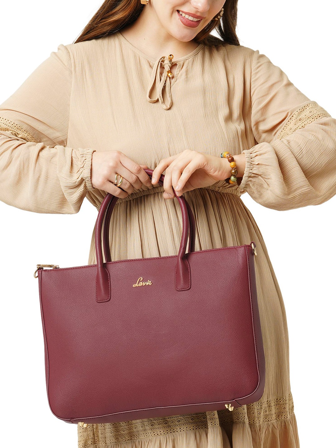 

Lavie Shopper Handheld Bag with Tasselled, Purple