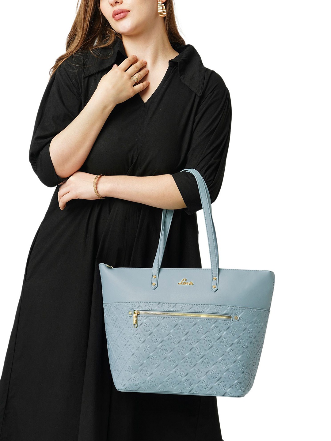 

Lavie Shopper Tote Bag with Quilted, Blue