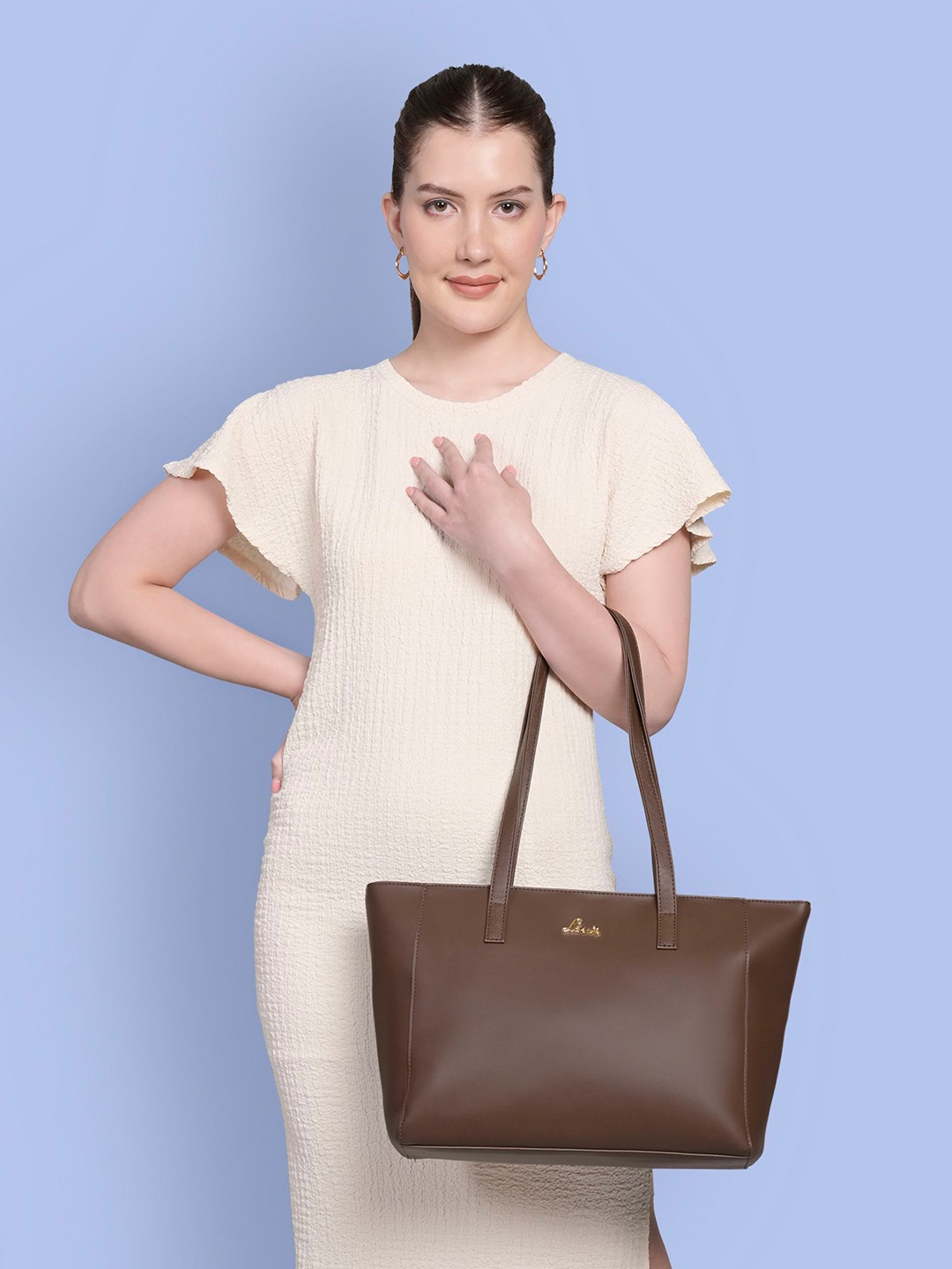

Lavie Structured Tote Bag with Quilted, Brown