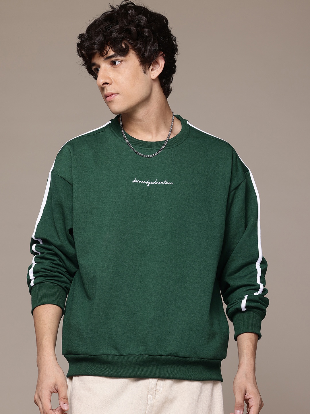 

Roadster The Lifestyle Co. Round Neck Relaxed Fit Sweatshirt, Green